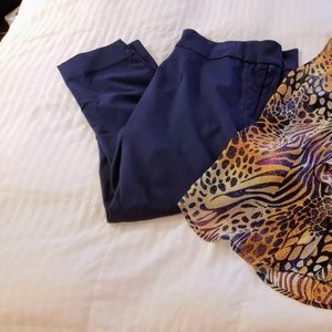 Lane Bryant Navy Blue slim ankle pants